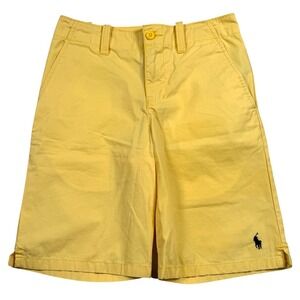 Polo Ralph Lauren Chino Shorts Boys 10 Yellow Cotton Pony‎ Logo Preppy Golf